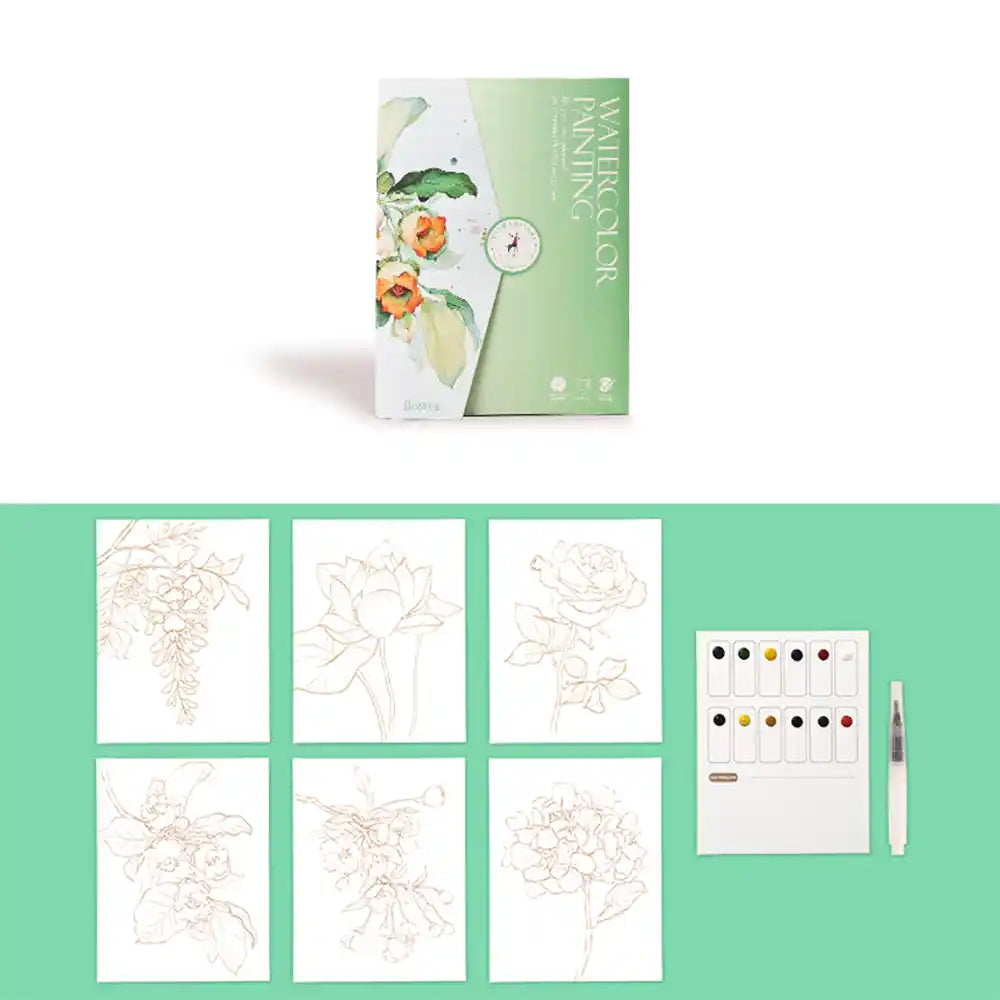Floral Still Life Watercolor Painting Kit by AquaCraft