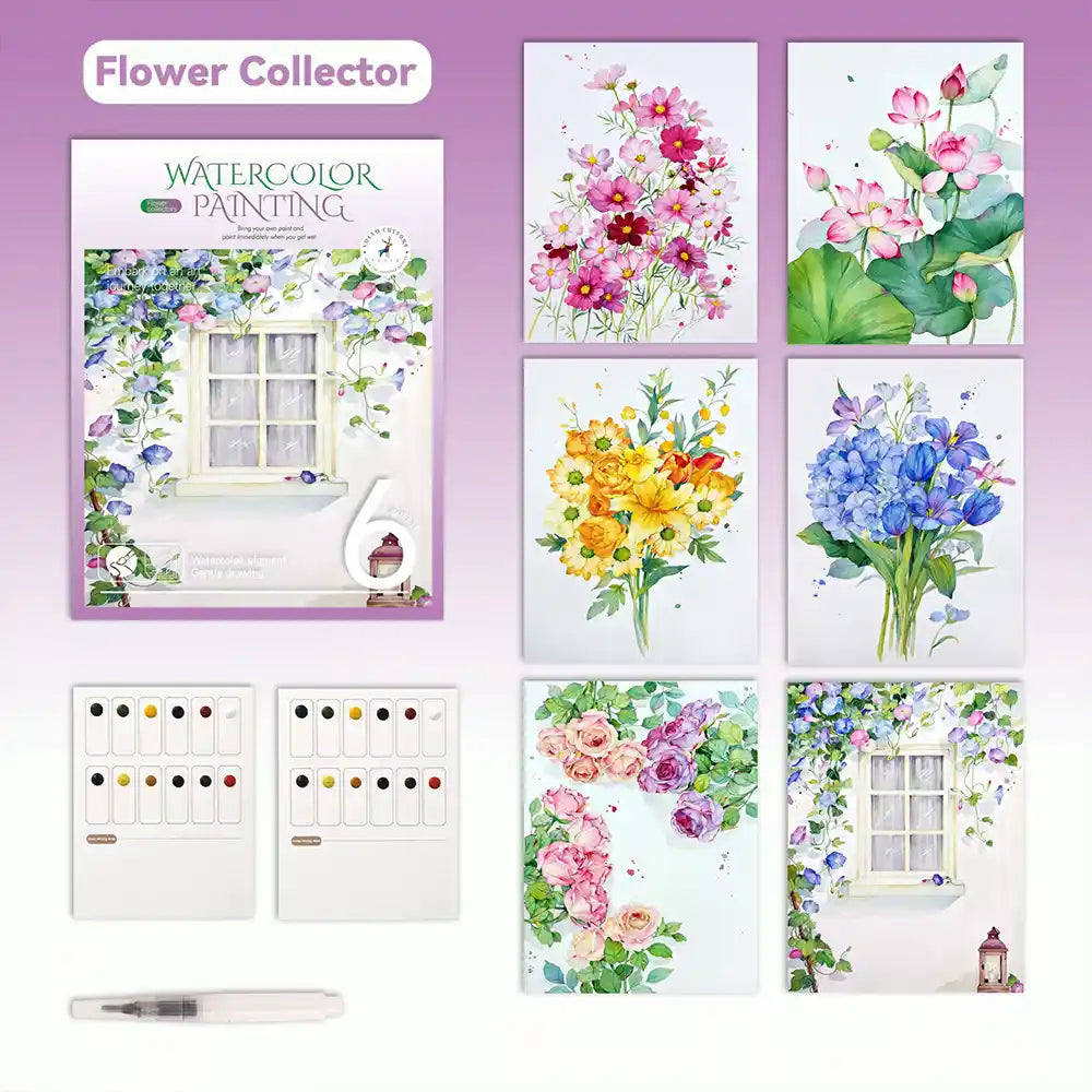 FlowerParadise Watercolor Painting Kit by AquaCraft