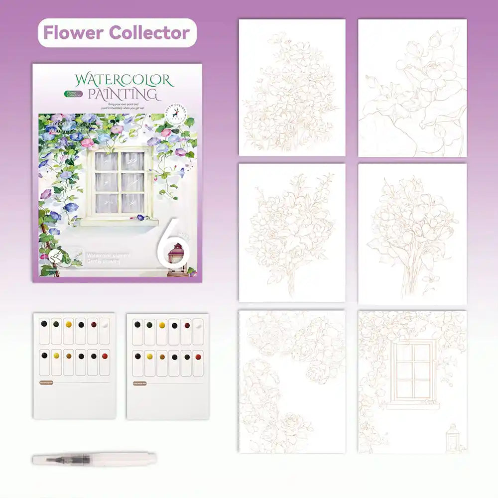 FlowerParadise Watercolor Painting Kit by AquaCraft