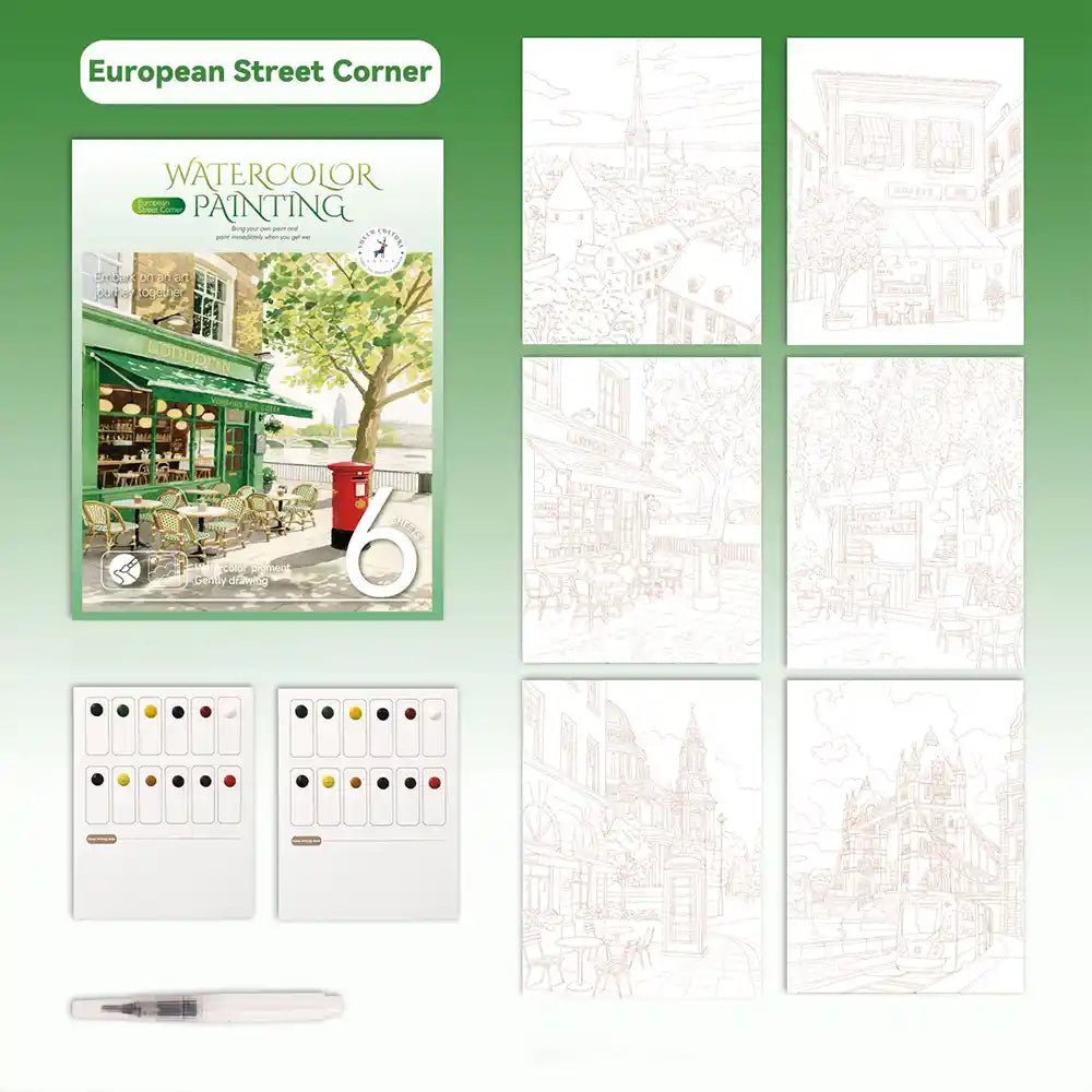 Street Corner Watercolor Painting Kit by AquaCraft